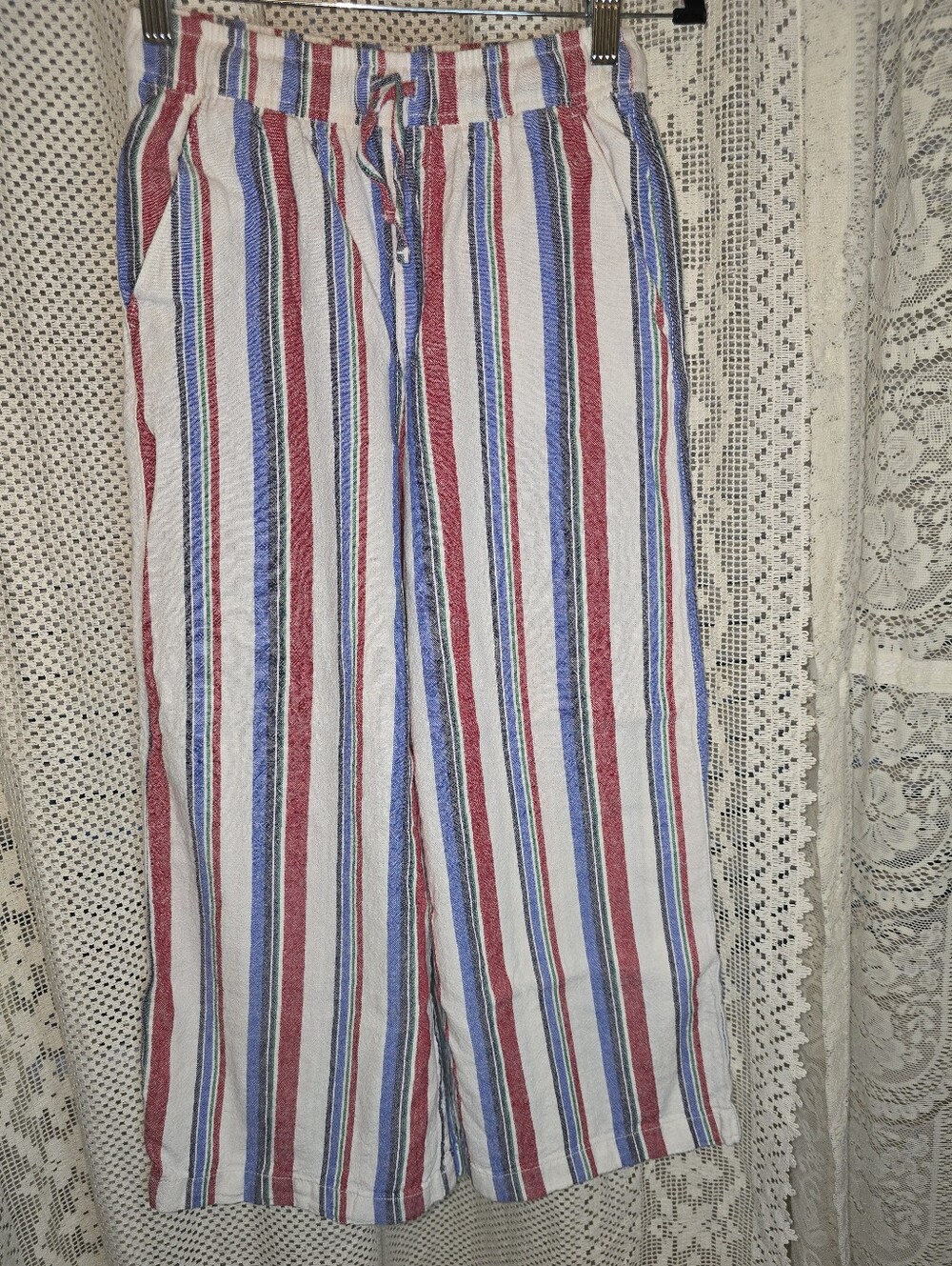 Old Navy Striped Wide Leg Pants Elastic Waist, Kids L 10/12